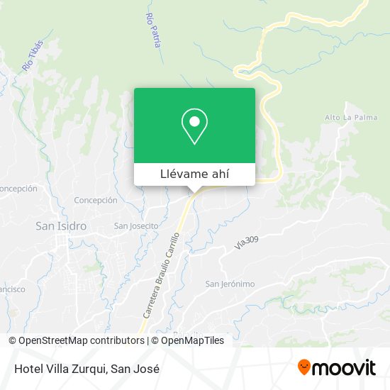 Mapa de Hotel Villa Zurqui