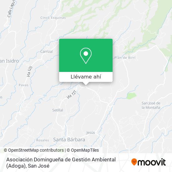 Mapa de Asociación Domingueña de Gestión Ambiental (Adoga)