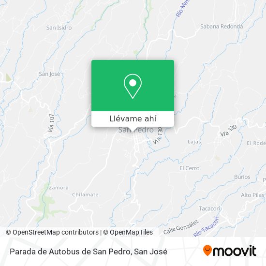 Mapa de Parada de Autobus de San Pedro