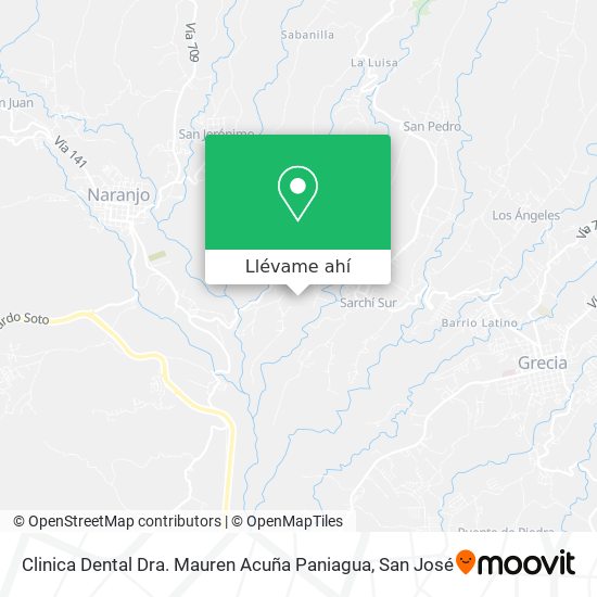 Mapa de Clinica Dental Dra. Mauren Acuña Paniagua