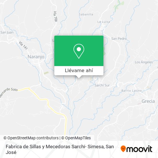 Mapa de Fabrica de Sillas y Mecedoras Sarchí- Simesa
