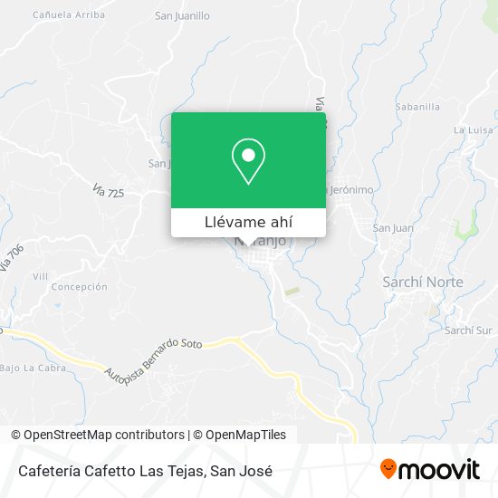 Mapa de Cafetería Cafetto Las Tejas