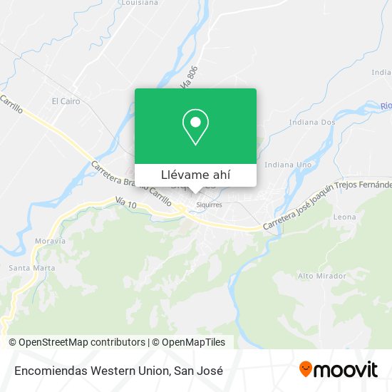 Mapa de Encomiendas Western Union