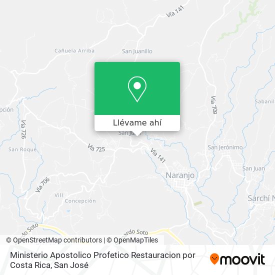 Mapa de Ministerio Apostolico Profetico Restauracion por Costa Rica