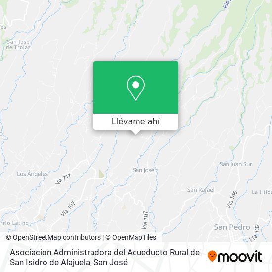 Mapa de Asociacion Administradora del Acueducto Rural de San Isidro de Alajuela