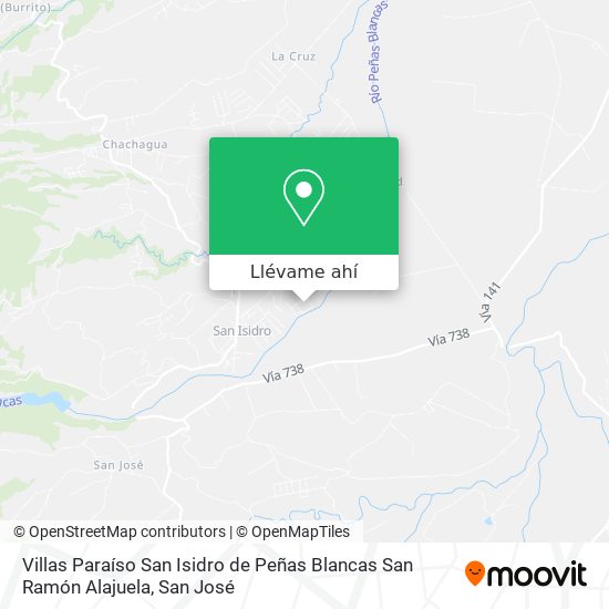 Mapa de Villas Paraíso San Isidro de Peñas Blancas San Ramón Alajuela