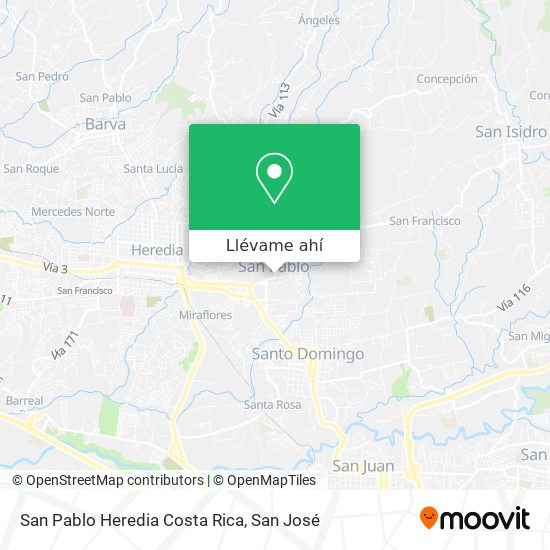 Mapa de San Pablo Heredia Costa Rica