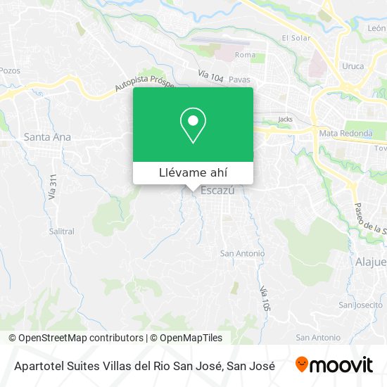 Mapa de Apartotel Suites Villas del Rio San José