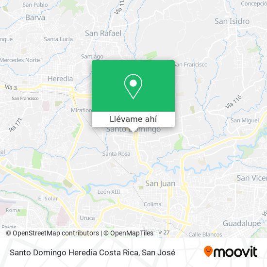 Mapa de Santo Domingo Heredia Costa Rica