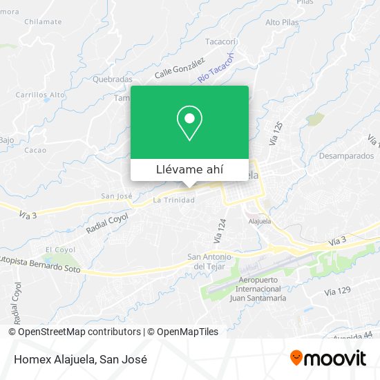 Mapa de Homex Alajuela