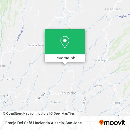Mapa de Granja Del Café Hacienda Alsacia