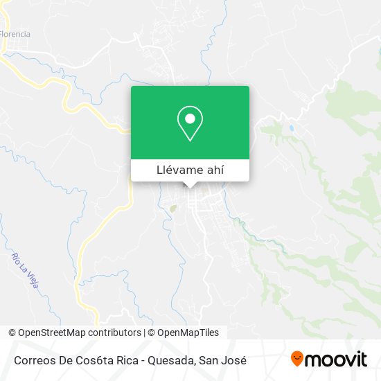 Mapa de Correos De Cos6ta Rica - Quesada