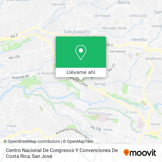 Mapa de Centro Nacional De Congresos Y Convenciones De Costa Rica