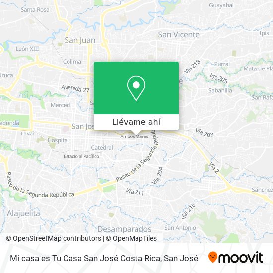 Mapa de Mi casa es Tu Casa San José Costa Rica