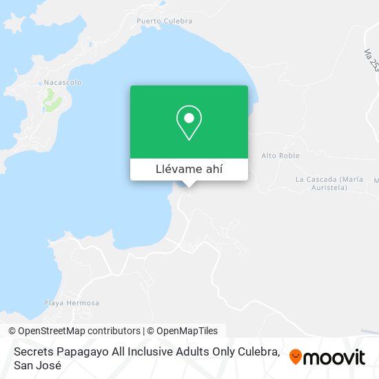 Mapa de Secrets Papagayo All Inclusive Adults Only Culebra