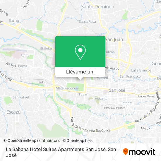 Mapa de La Sabana Hotel Suites Apartments San José