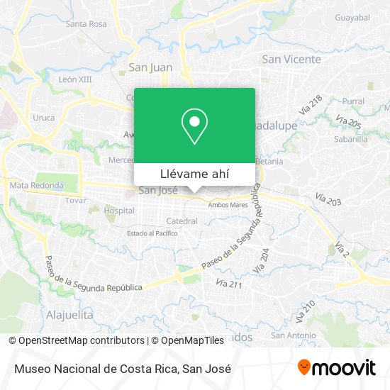 Mapa de Museo Nacional de Costa Rica