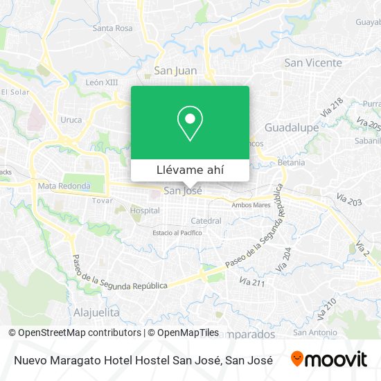 Mapa de Nuevo Maragato Hotel Hostel San José
