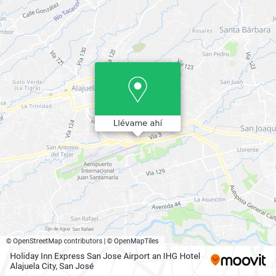 Mapa de Holiday Inn Express San Jose Airport an IHG Hotel Alajuela City