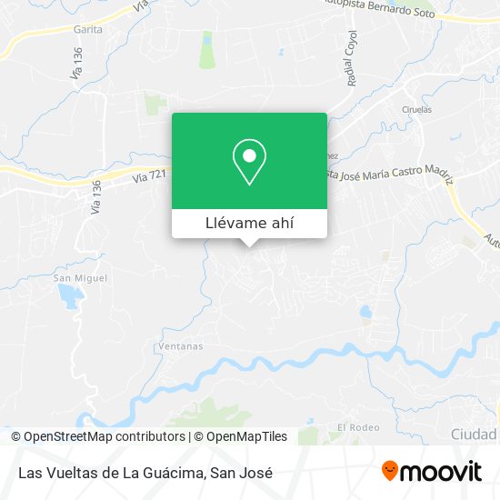 Mapa de Las Vueltas de La Guácima
