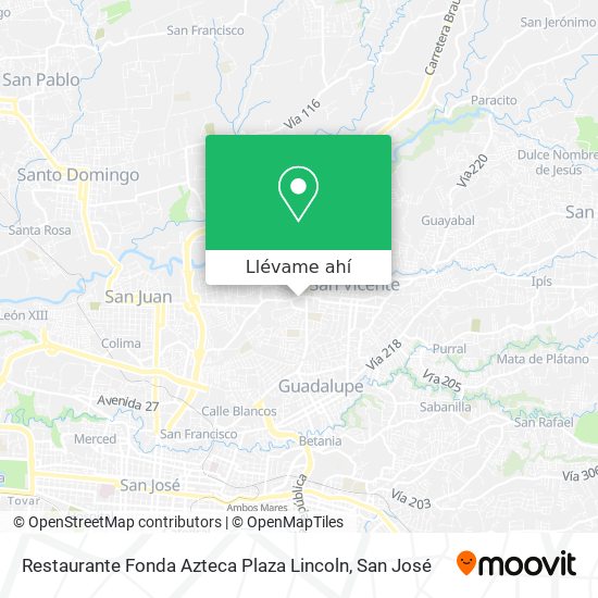 Mapa de Restaurante Fonda Azteca Plaza Lincoln