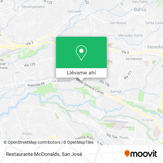 Mapa de Restaurante McDonalds