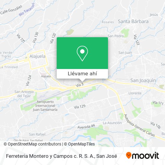 Mapa de Ferreteria Montero y Campos c. R. S. A.
