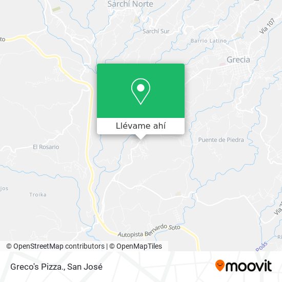 Mapa de Greco's Pizza.