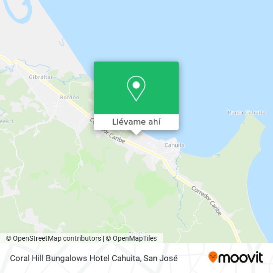 Mapa de Coral Hill Bungalows Hotel Cahuita