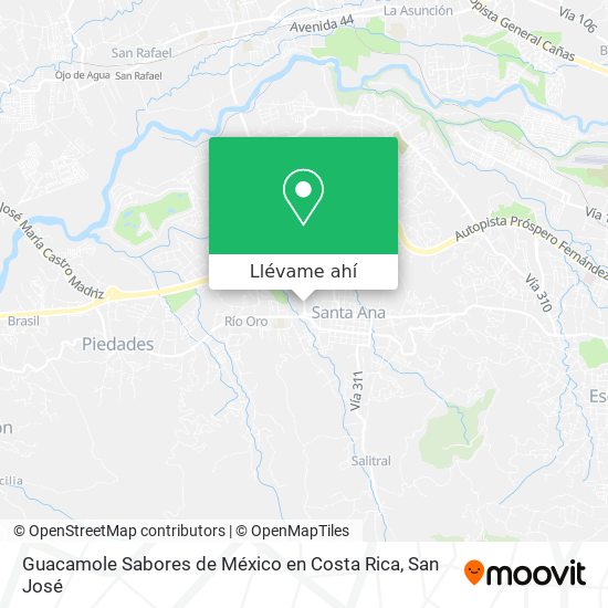 Mapa de Guacamole Sabores de México en Costa Rica