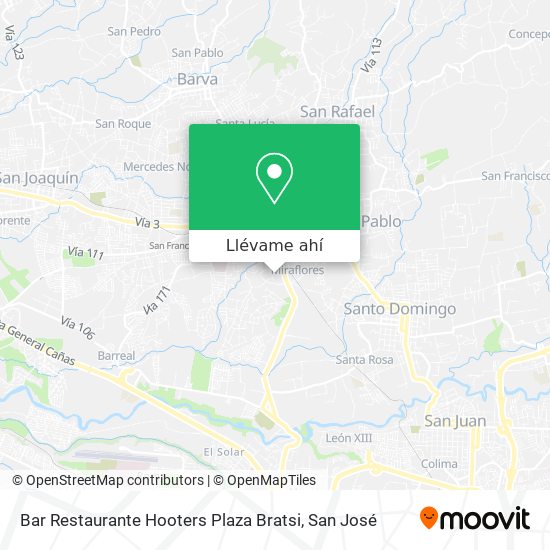 Mapa de Bar Restaurante Hooters Plaza Bratsi