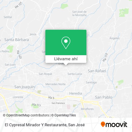 Mapa de El Cypresal Mirador Y Restaurante