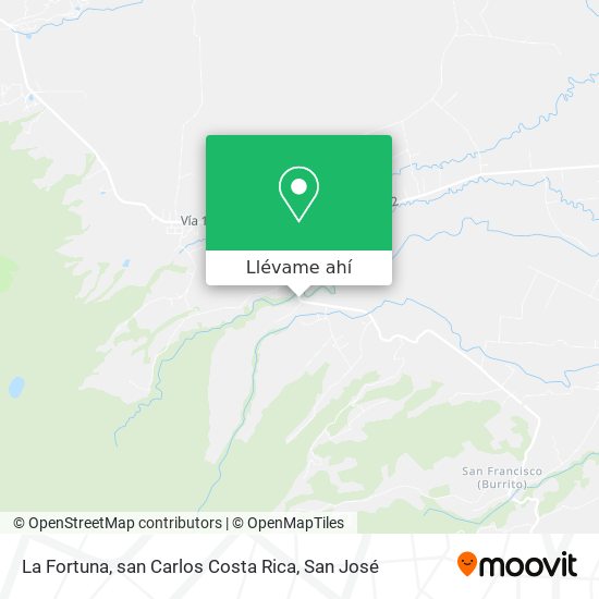 Mapa de La Fortuna, san Carlos Costa Rica