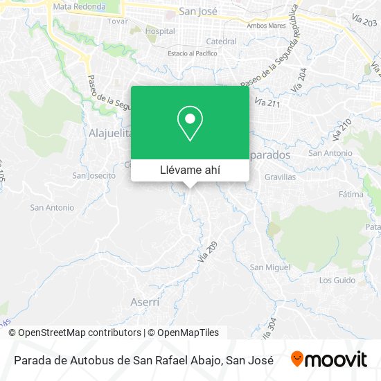 Mapa de Parada de Autobus de San Rafael Abajo