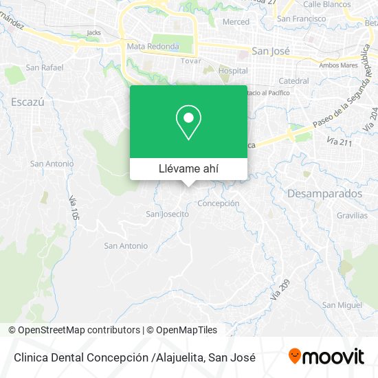 Mapa de Clinica Dental Concepción /Alajuelita