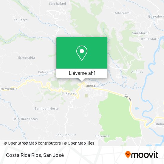 Mapa de Costa Rica Rios