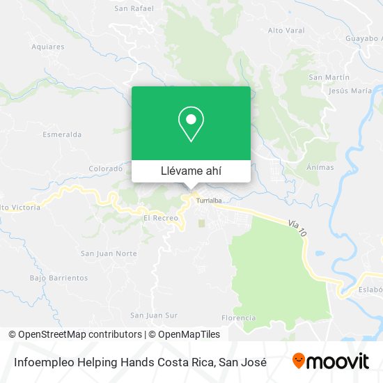 Mapa de Infoempleo Helping Hands Costa Rica