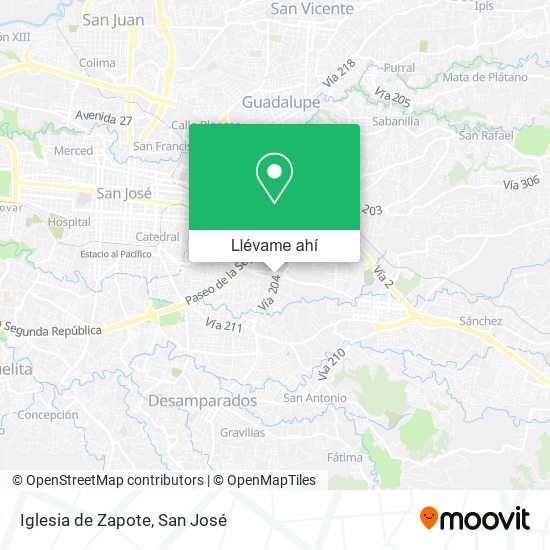 Mapa de Iglesia de Zapote