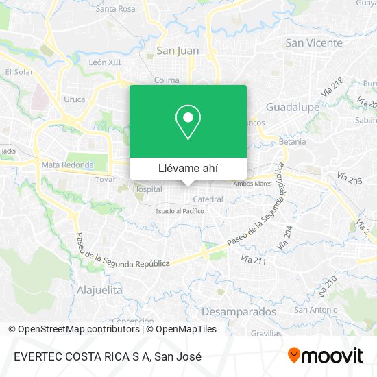 Mapa de EVERTEC COSTA RICA S A