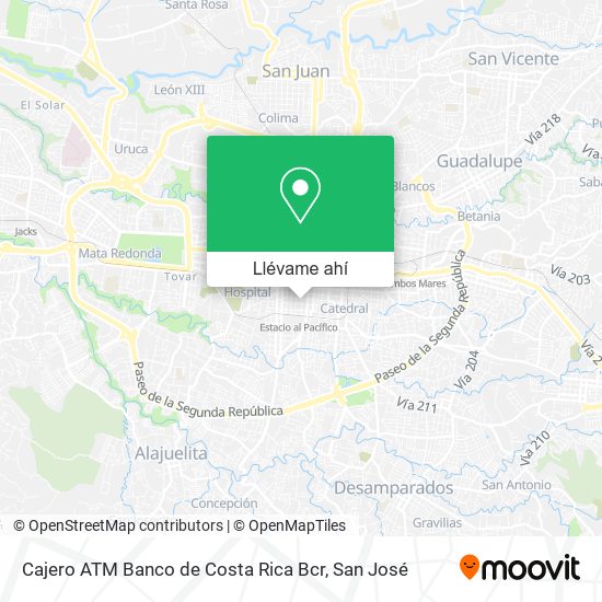 Mapa de Cajero ATM Banco de Costa Rica Bcr