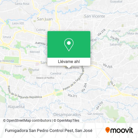 Mapa de Fumigadora San Pedro Control Pest