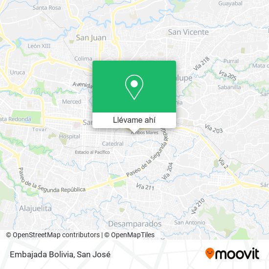 Mapa de Embajada Bolivia
