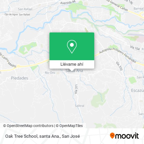 Mapa de Oak Tree School, santa Ana.