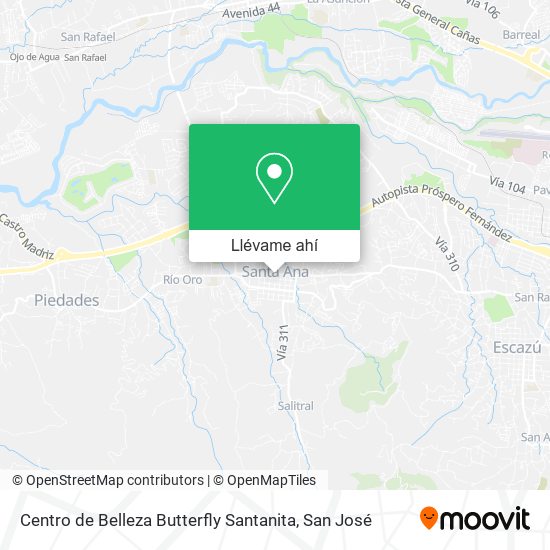 Mapa de Centro de Belleza Butterfly Santanita