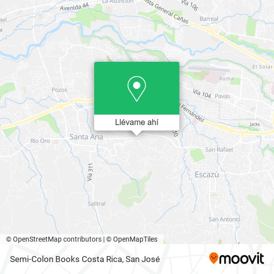Mapa de Semi-Colon Books Costa Rica