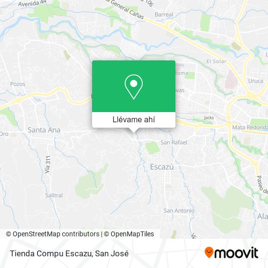 Mapa de Tienda Compu Escazu