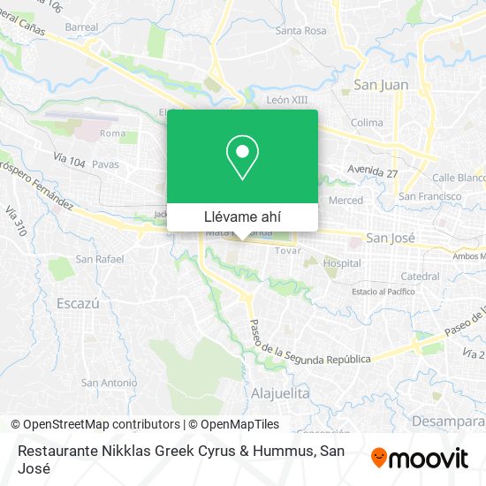 Mapa de Restaurante Nikklas Greek Cyrus & Hummus