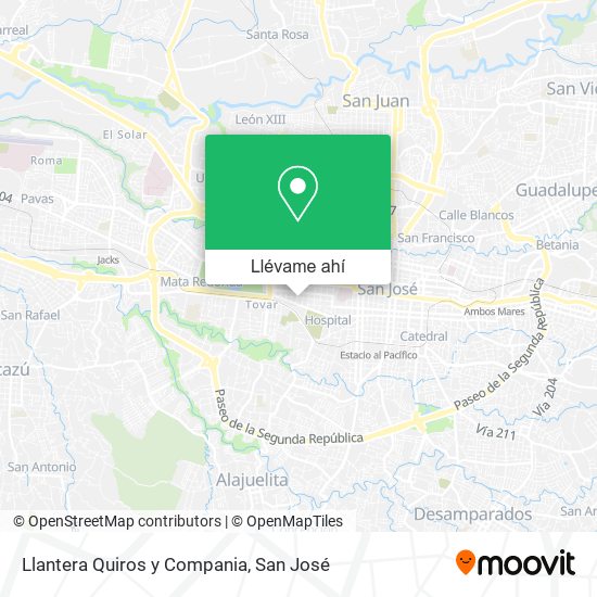 Mapa de Llantera Quiros y Compania