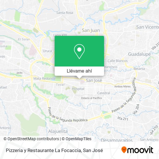 Mapa de Pizzeria y Restaurante La Focaccia