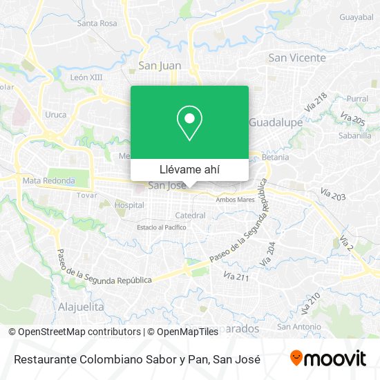 Mapa de Restaurante Colombiano Sabor y Pan